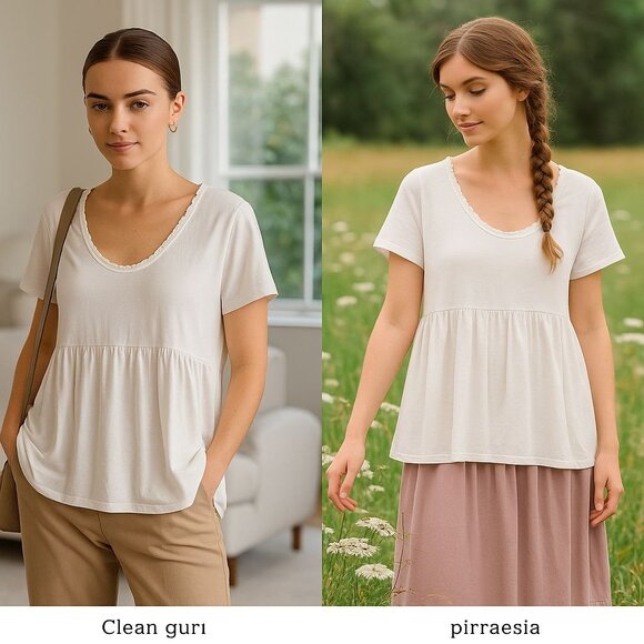 Tribal White Tunic Top Women L Clean Girl Prairiecore Peasant  Minimal Aesthetic - Picture 1 of 11